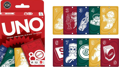 Mattel Games UNO Mattel 80th Ruby Red Card Game for Kids, Adults & Family Nights, Game Nights, Travel, Camping & Parties., JGK30