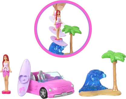 Barbie Mini Barbie Land 4-Pack Doll & Toy Vehicle Set (JGL30)