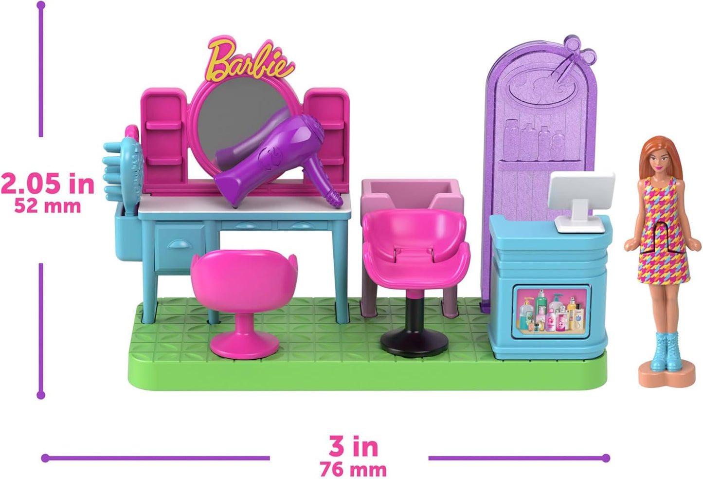 Mini Barbie Land DreamHouse & 3 Playsets w/ 4 1.5-Inch Dolls Pet Boutique & More