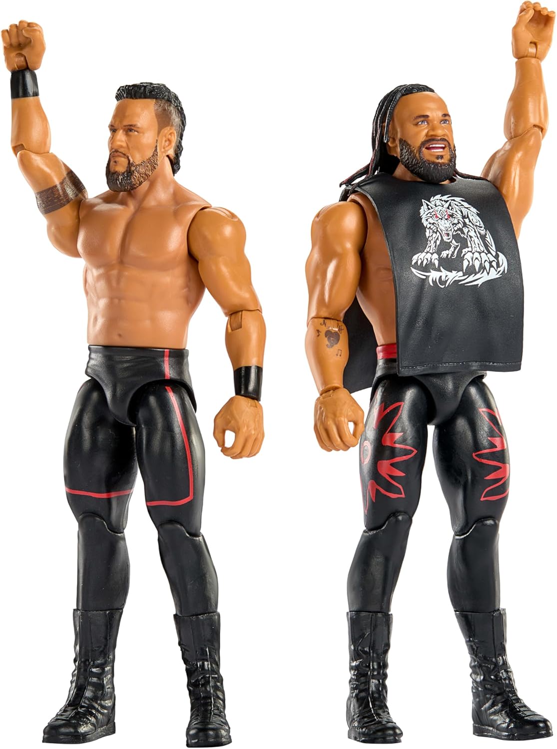 Mattel WWE Main Event Showdown Action Figures 2-Pack with Accessory, Series #24 Tama Tonga & Jacob Fatu Collectible Set, 6-inch, JHJ56