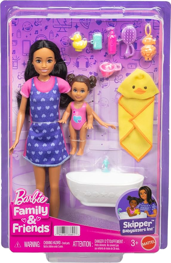 Barbie Family & Friends Skipper Babysitters Inc - Baby and Bathtub Playset (JJB43)