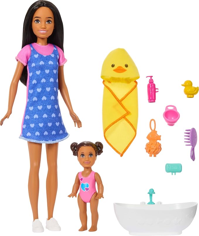 Barbie Family & Friends Skipper Babysitters Inc - Baby and Bathtub Playset (JJB43)