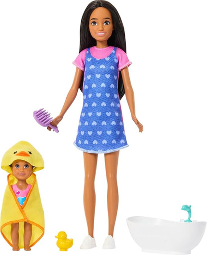 Barbie Family & Friends Skipper Babysitters Inc - Baby and Bathtub Playset (JJB43)