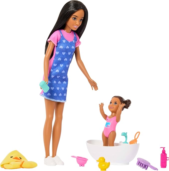 Barbie Family & Friends Skipper Babysitters Inc - Baby and Bathtub Playset (JJB43)