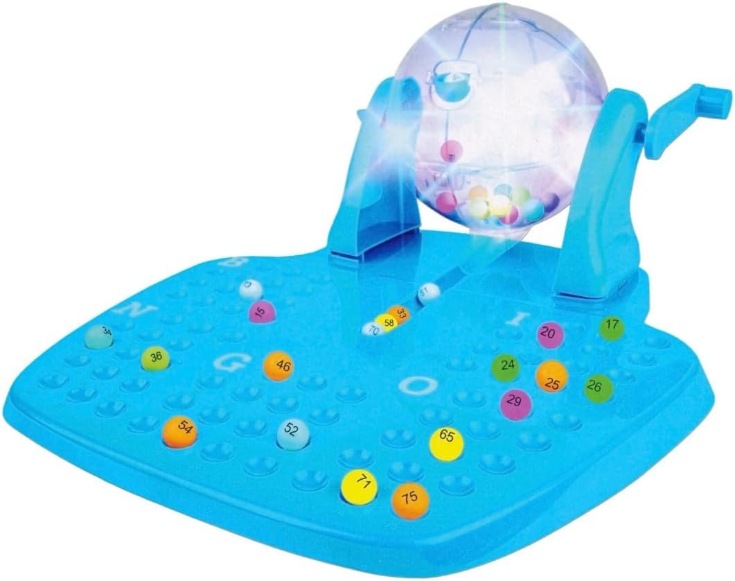 Light-Up Bingo Game Set for Kids & Adults – Includes 75 Neon Balls, LED Bingo Machine