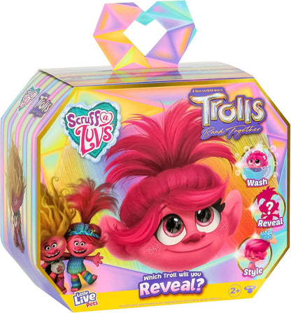 Little Live Pets Scruff-a-Luvs Trolls Band Together Reveal. Wash, Reveal And Style A Cute Plush Trolls Doll