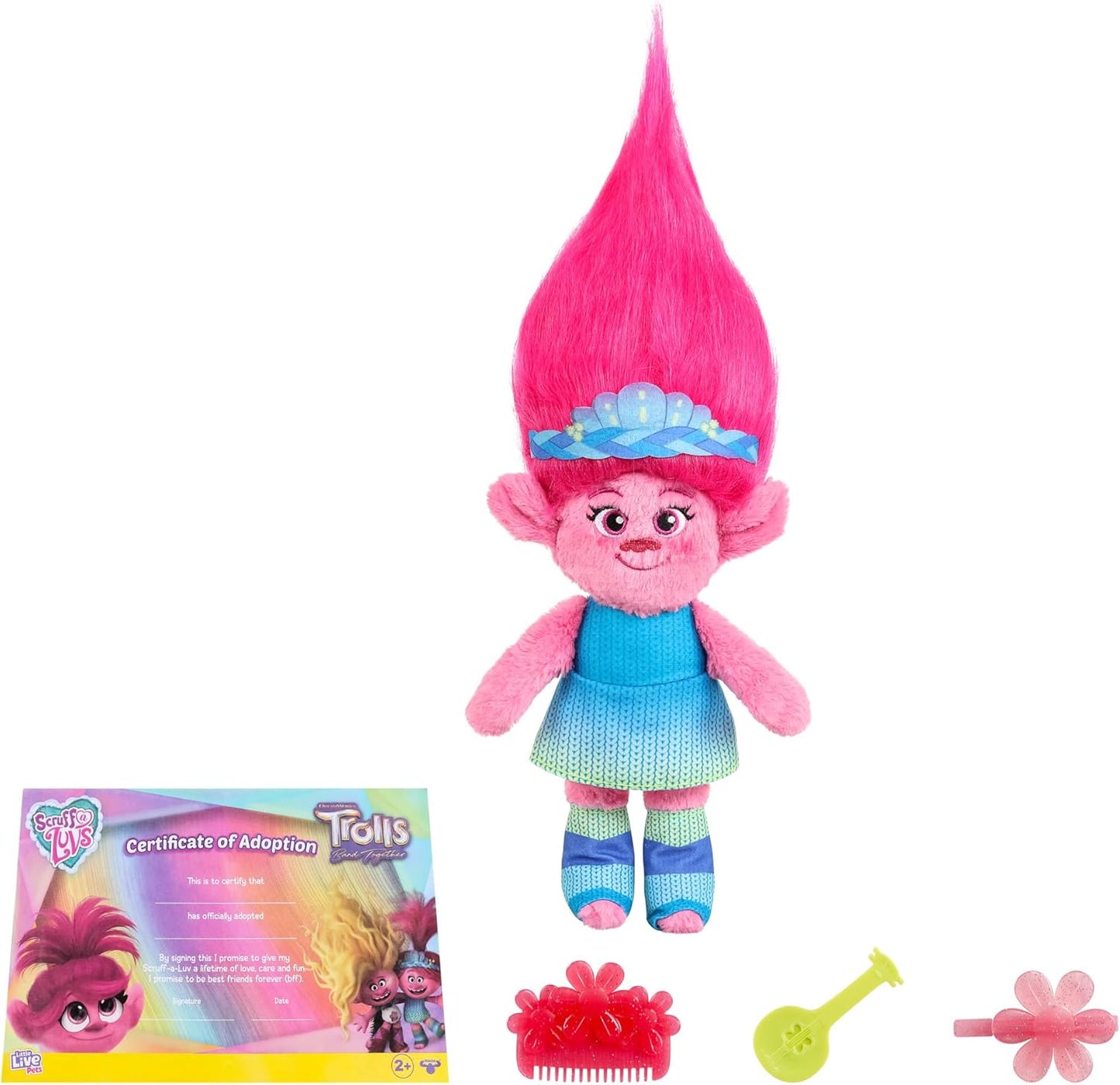 Little Live Pets Scruff-a-Luvs Trolls Band Together Reveal. Wash, Reveal And Style A Cute Plush Trolls Doll