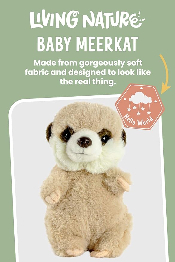 Living Nature Baby Meerkat Stuffed Animal Plush Toy