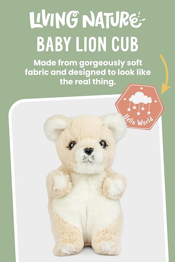 Living Nature Baby Lion Cub Stuffed Animal Plush Toy