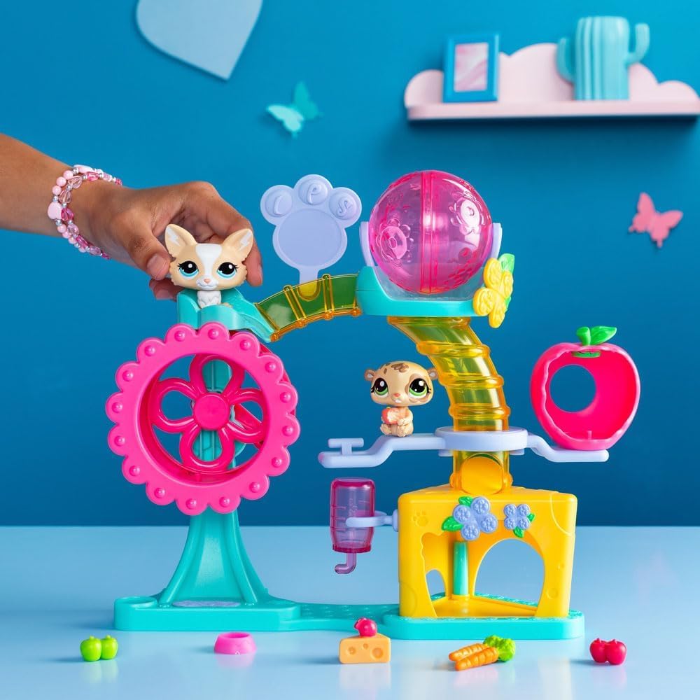 Littlest Pet Shop Fun Factory Playset | LPS Playset With 2 Exclusive Pet Mini Figures 10 Accessories 1 Collector Card
