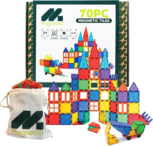 Magnetics - Magnetic Tiles Building Set - 70 Piece Educational Construction Toy