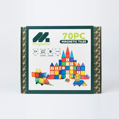 Magnetics - Magnetic Tiles Building Set - 70 Piece Educational Construction Toy