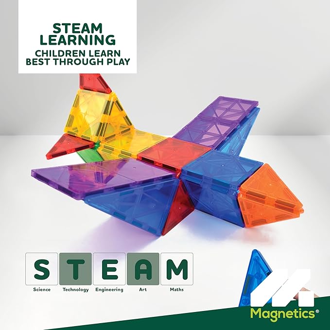 Magnetics - Magnetic Tiles Building Set - 70 Piece Educational Construction Toy