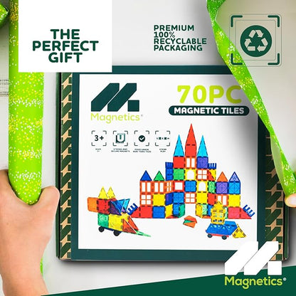 Magnetics - Magnetic Tiles Building Set - 70 Piece Educational Construction Toy