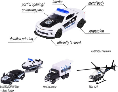 Majorette Police Force Pack 4 Cars Set - Scale 1:64