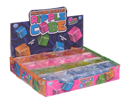 Maltose Squeezy Ripple Cube - Stress Relief Toy For Kids - 4 Colours to Collect