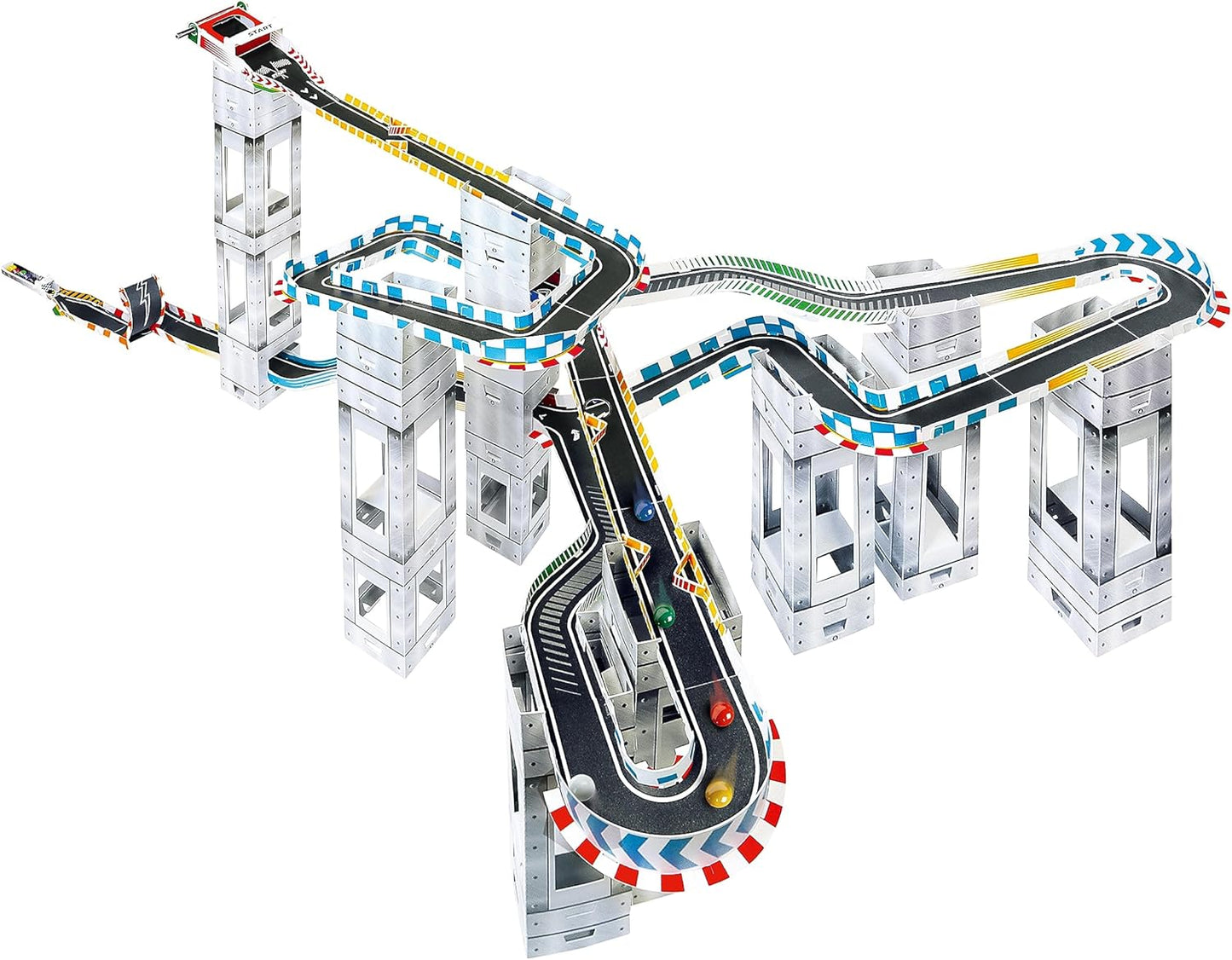 University Games | Marble RaceTrax Game | 68 pieces Marble Race Track