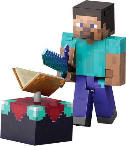 Mattel Minecraft Diamond Level Steve With Enchanting Table & Diamond Sword