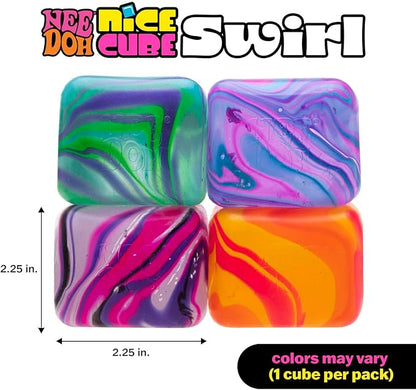 NeeDoh Nice Cube Swirl - Squishy Fidget Toy (1 Random)