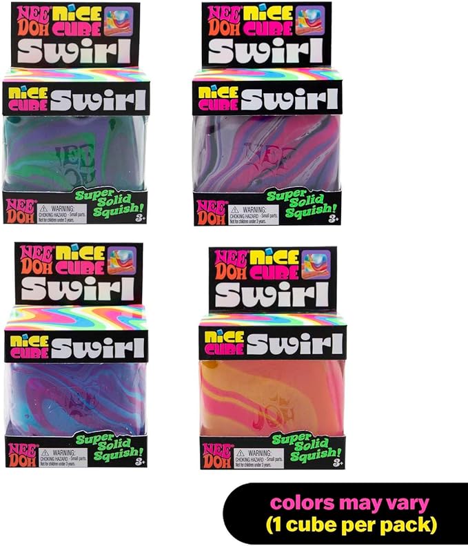 NeeDoh Nice Cube Swirl - Squishy Fidget Toy (1 Random)