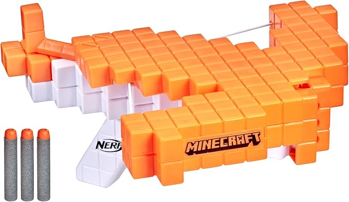 Nerf Minecraft Pillager's Crossbow, Dart-Blasting Crossbow, Includes 3 Elite Darts