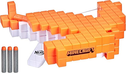 Nerf Minecraft Pillager's Crossbow, Dart-Blasting Crossbow, Includes 3 Elite Darts