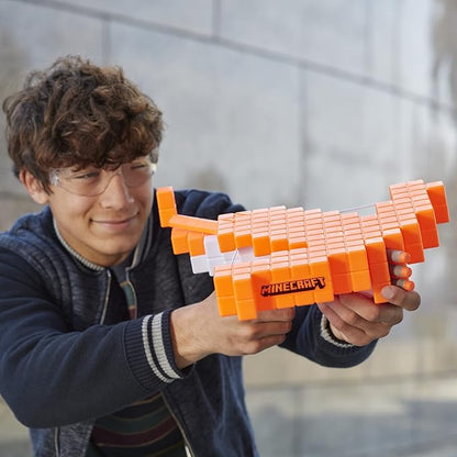 Nerf Minecraft Pillager's Crossbow, Dart-Blasting Crossbow, Includes 3 Elite Darts