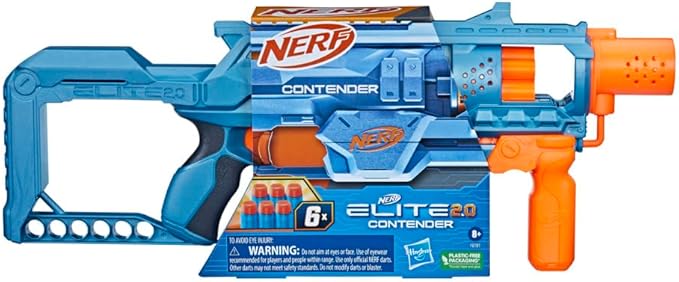 Nerf Elite 2.0 - Contender With 6 Nerf Elite Foam Darts