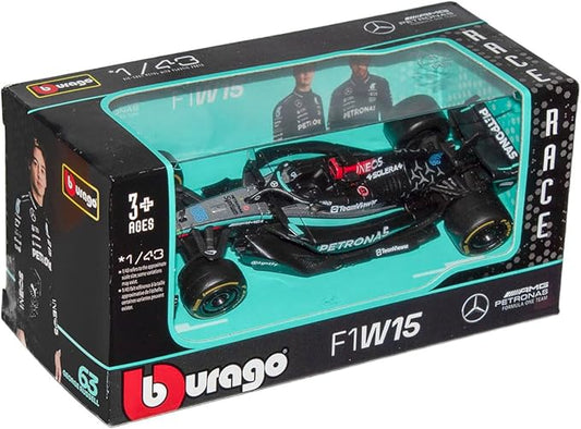 Bburago F1 Formula 1 MERCEDES AMG W15 (2024): RUSSELL - Die-Cast Replica Collectible Race Car Model