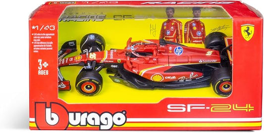 Bburago F1 Formula 1 FERRARI SF-24 (2024) - LECLERC - 1:43 Scale Die-Cast Replica Collectible Race Car Model
