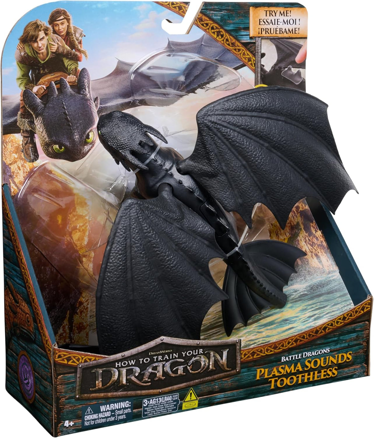 Dreamworks Dragons, How to Train Your Dragon, Battle Dragons, Plasma Sounds Night Fury, 13” Action Figure