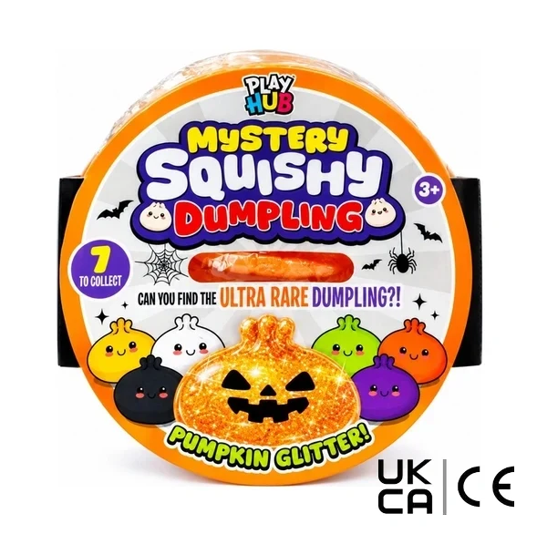 PlayHub Mystery Squishy Dumpling, Pumpkin Glitter - Single Pack