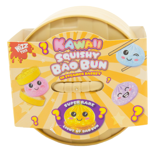 Kawaii Squishy Mystery Bao Bun, In Steamer Basket