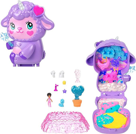 Polly Pocket Dolls & Playset, Cozy Dreamland Lamb Compact