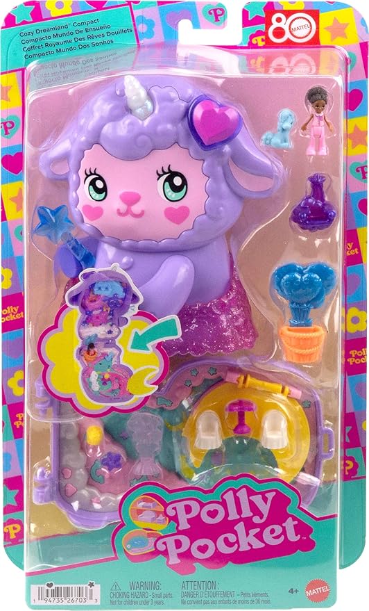 Polly Pocket Dolls & Playset, Cozy Dreamland Lamb Compact