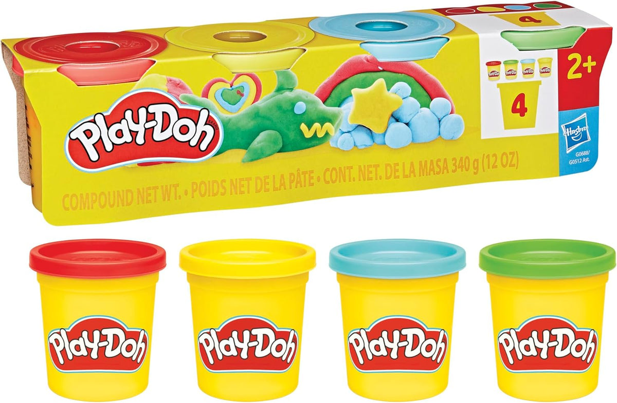 Play-Doh 4 Pack 85 Gram Classic Colours, Red Yellow Blue Green