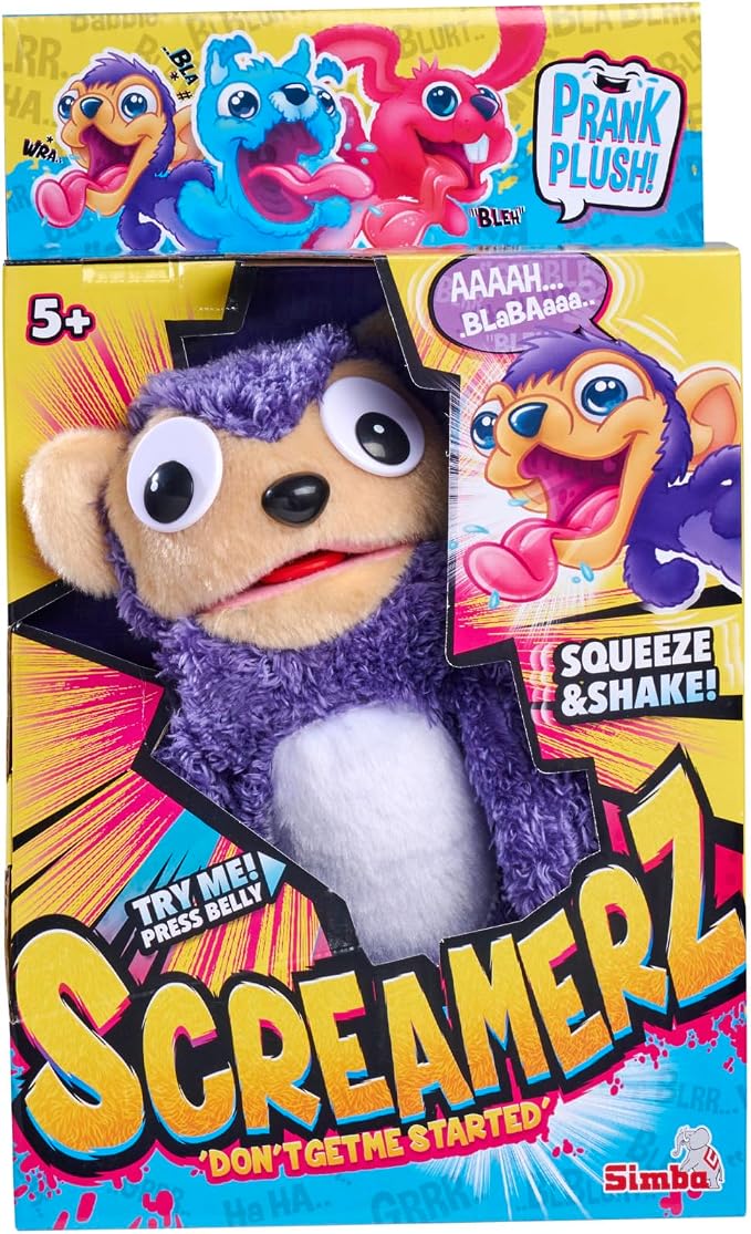 SCREAMERZ Prank Plush - Monkey Madness 30cm Intercative Plush (Purple Monkey)