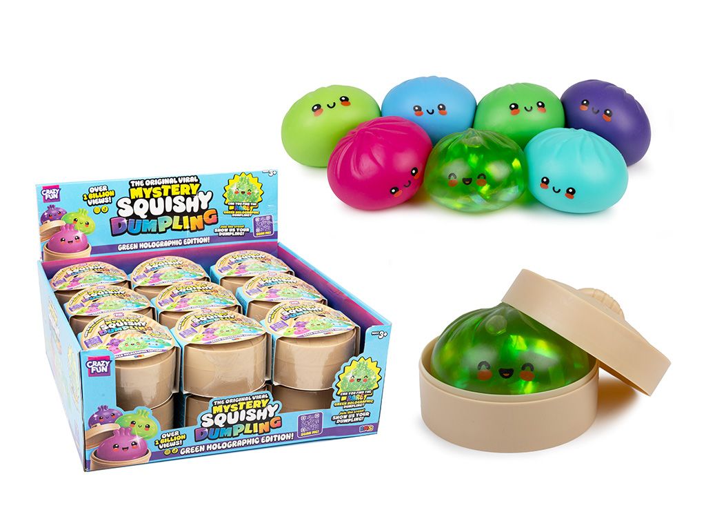 RMS The Original Viral Mystery Squishy Dumpling, Green Holographic Edition - Single Pack