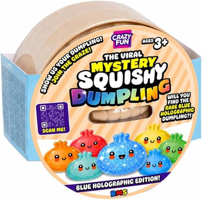 RMS The Original Viral Mystery Squishy Dumpling, Blue Holographic Edition