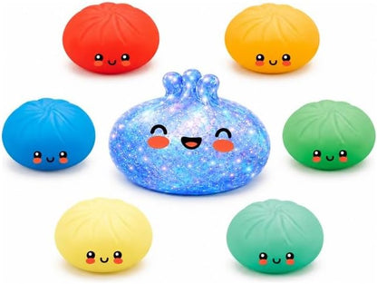 RMS The Original Viral Mystery Squishy Dumpling, Blue Holographic Edition - Single Pack