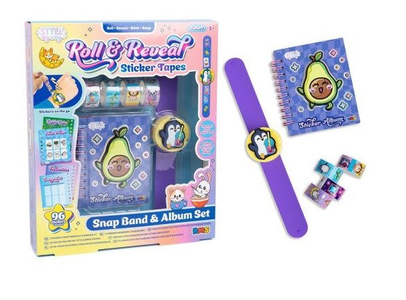 Roll and Reveal Sticker Tape Snap Band  and Album Set