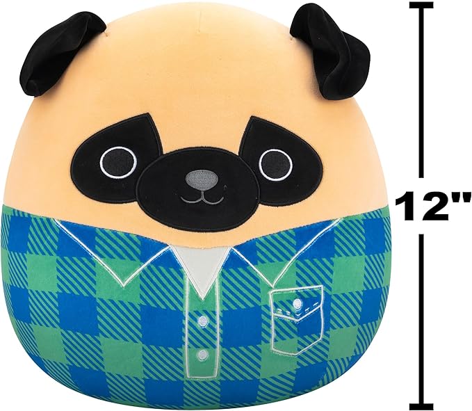 Squishmallows Original 12 Inch - Prince the Brown Pug