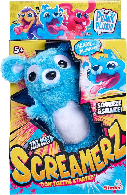 SCREAMERZ Prank Plush - Babbling Bear 30cm Interactive Plush (Blue Bear)