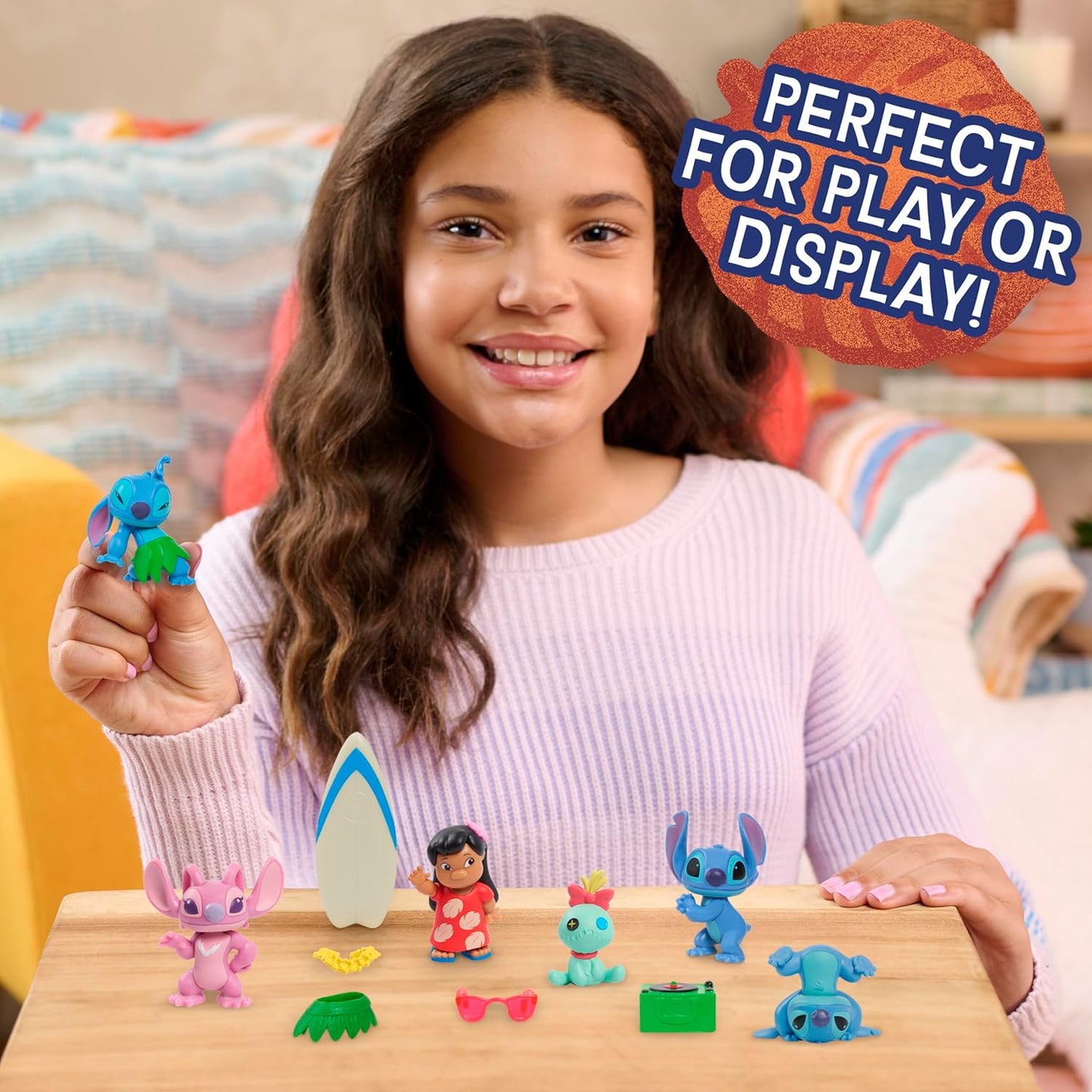 Disney Stitch Collectible Figure Set with Accessories, 11-pieces, 2-inch Figurines, Collectible