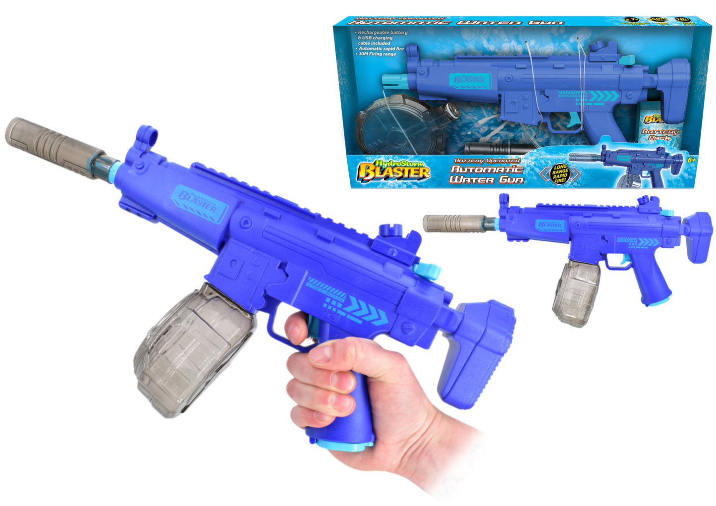 HydroStorm Water Blaster: 44cm Machine Gun (Automatic Water Gun)