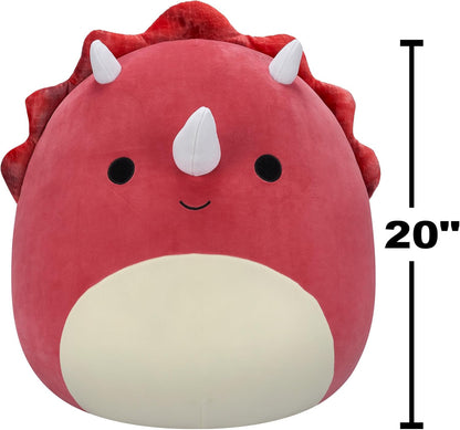 Squishmallows Original 20 Inch - Tristan the Red Triceratops Large-Size