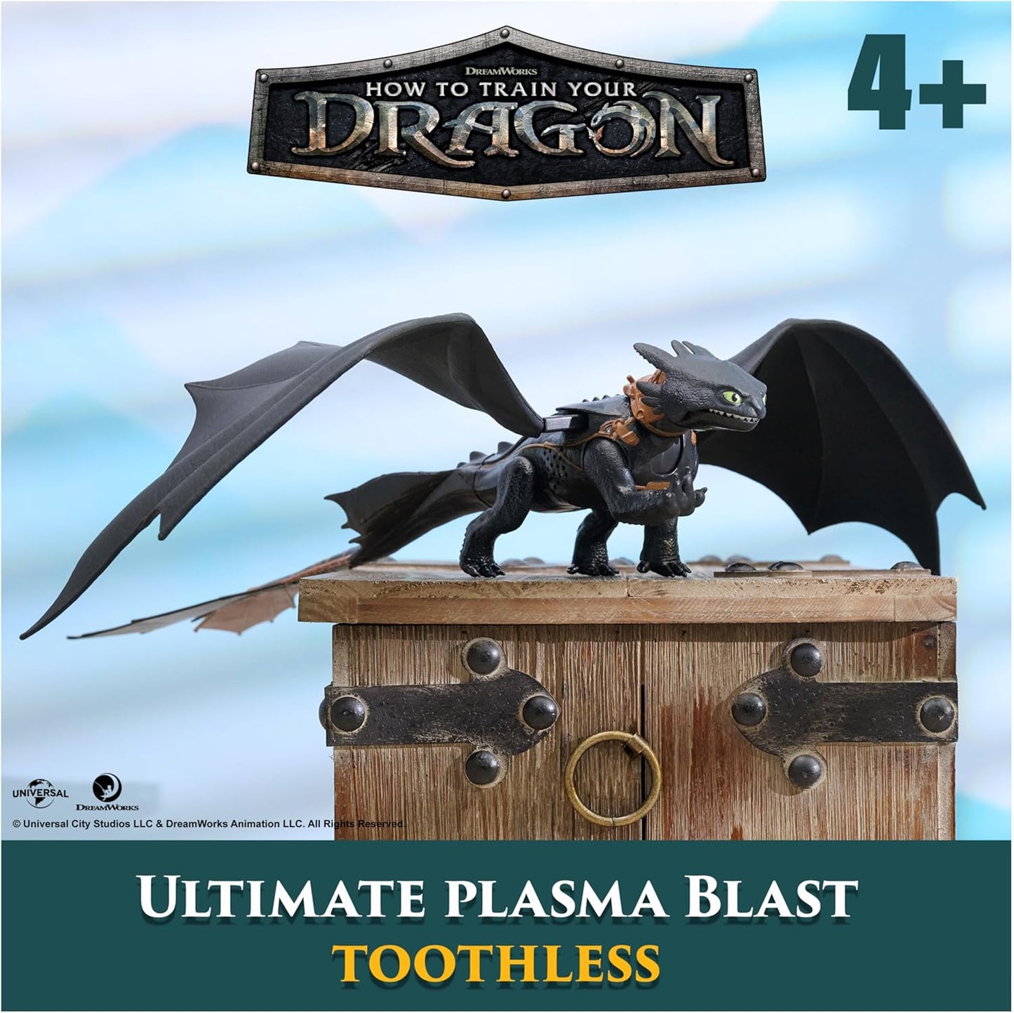 Dreamworks Dragons, How to Train Your Dragon, Ultimate Plasma Blast Toothless, 15” Wings with Lights & Sounds Action Figure