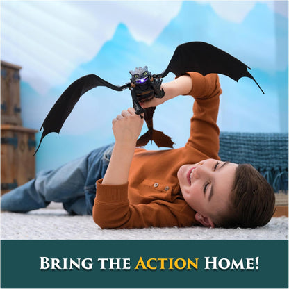 Dreamworks Dragons, How to Train Your Dragon, Ultimate Plasma Blast Toothless, 15” Wings with Lights & Sounds Action Figure