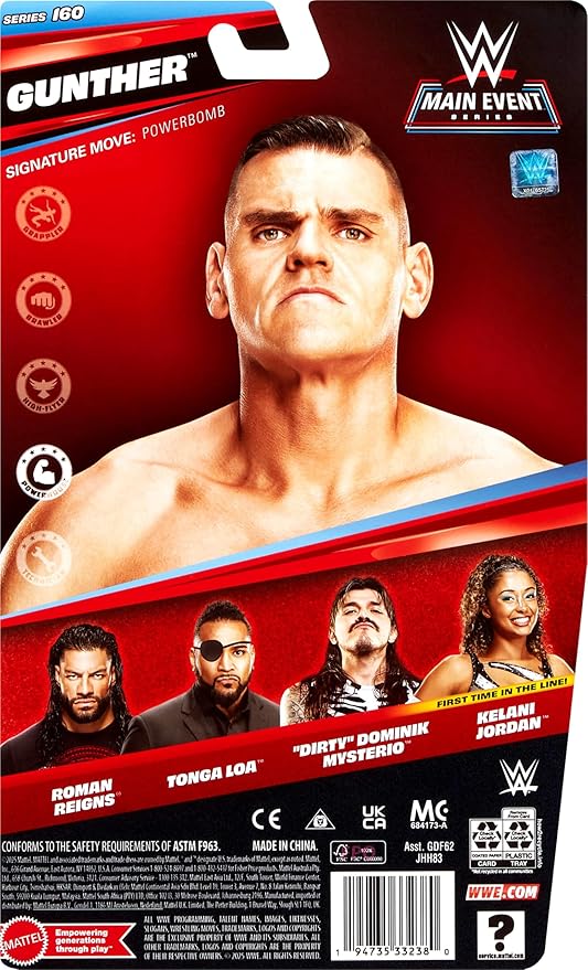 Mattel WWE Gunther Action Figure, Main Event Series #160, 6-inch Collectible Superstar