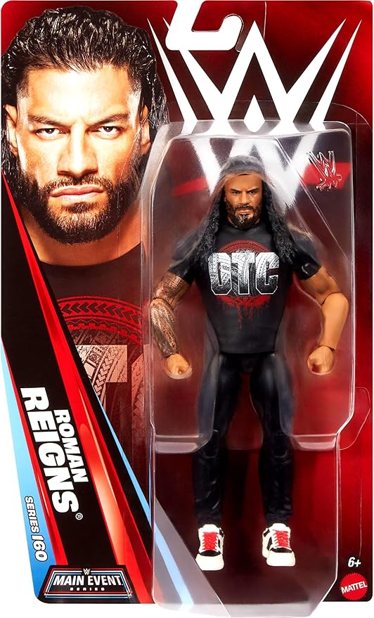 Mattel WWE Roman Reigns Action Figure, Main Event Series #160, 6-inch Collectible Superstar